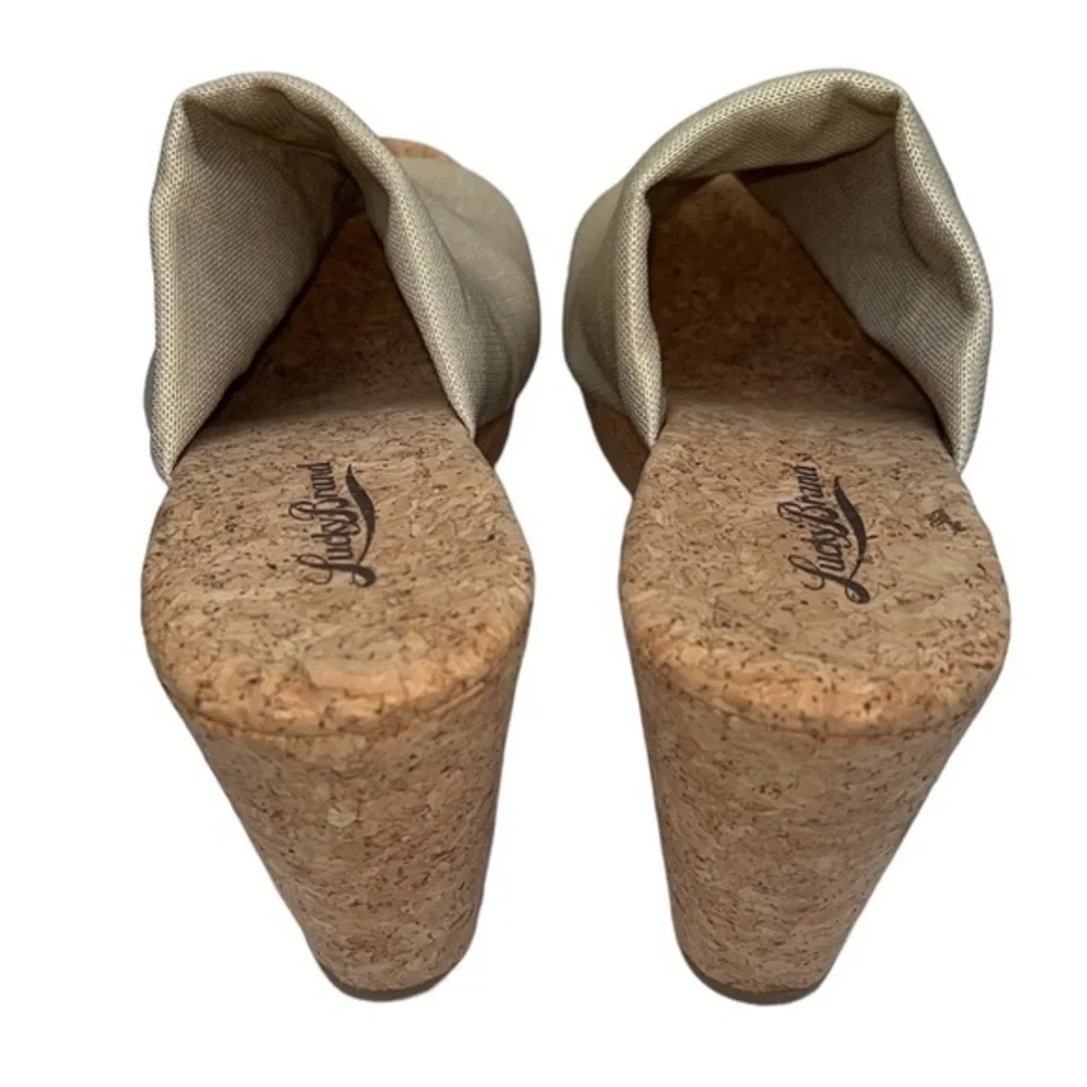 Lucky Brand Wedges Gold Metallic/Cork size 9 brand new